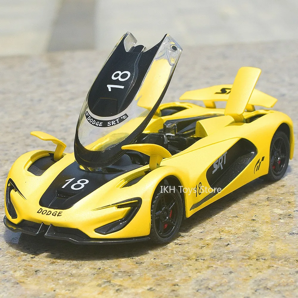 

1:32 Tomahawk Hellcat Model Toy Sports Car Toy Alloy Diecast Miniature Supercar Sound Light Doors Opened Pull Back for Kid Gifts