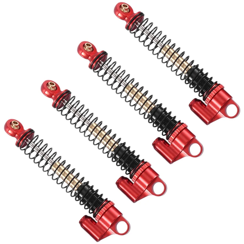 Amortecedor de metal estendido de 4 unidades 53 mm para peças de atualização de carro de esteira rolante axial SCX24 AX24 1/24 RC, 2