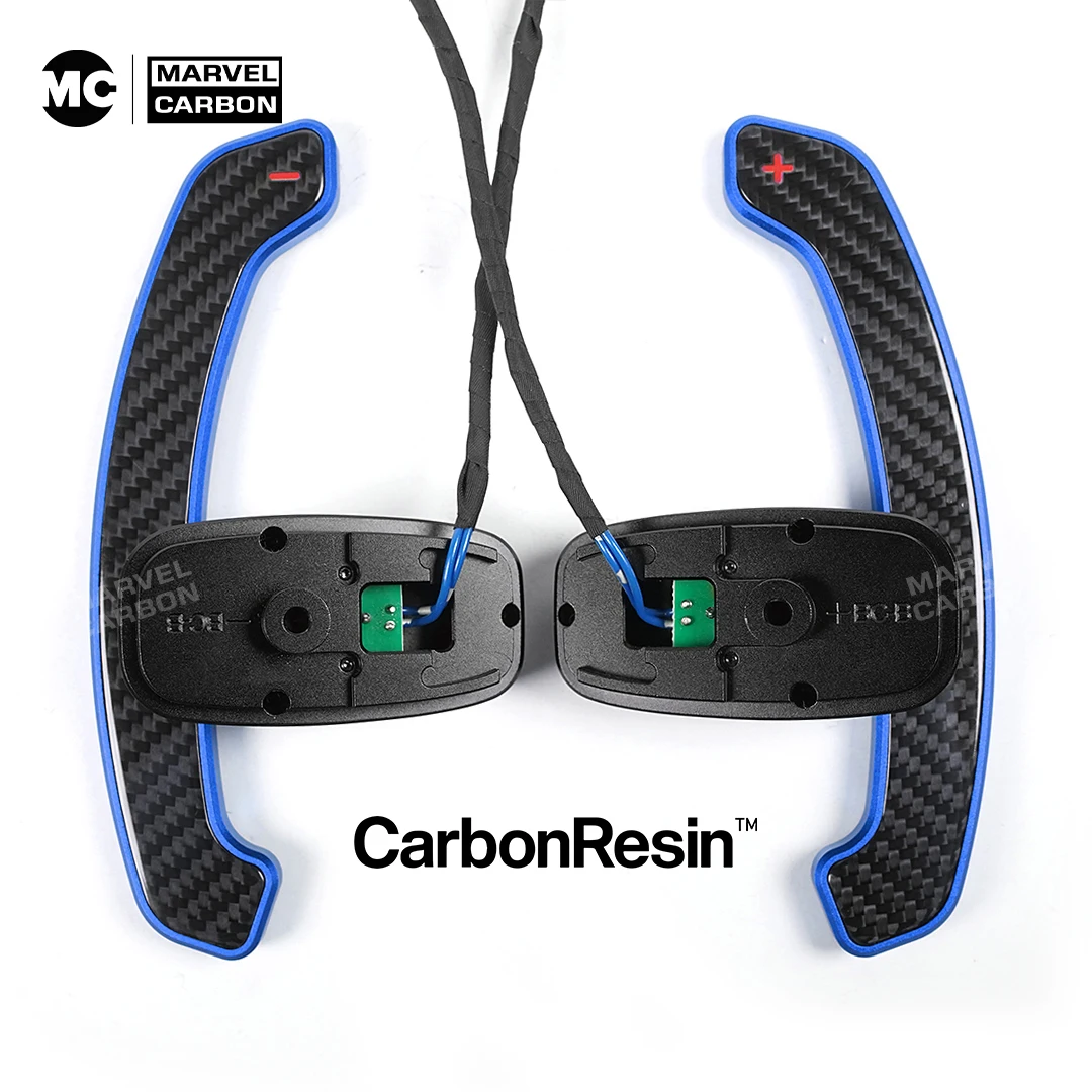 

Glossy Carbon Fiber Magnetic Paddle Shifter For Mercedes-Benz AMG 2016-2024 Red/Blue/Black/Silver Aluminum Alloy Back Cover