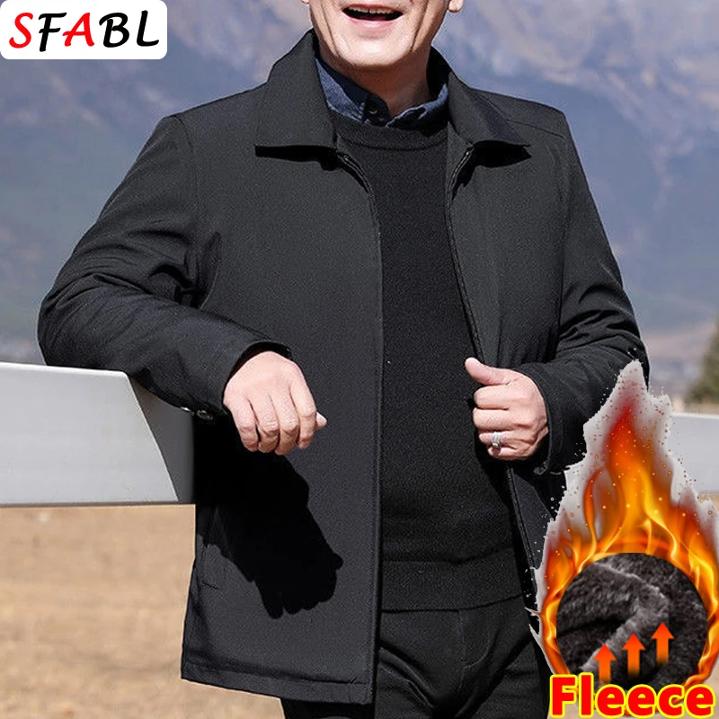 Casual Thermal Warm Winter Jackets for Men Business Blazers Coat Fleece Lining Men\'s Winter Jacket Luxury Parka Outerwear L-3XL