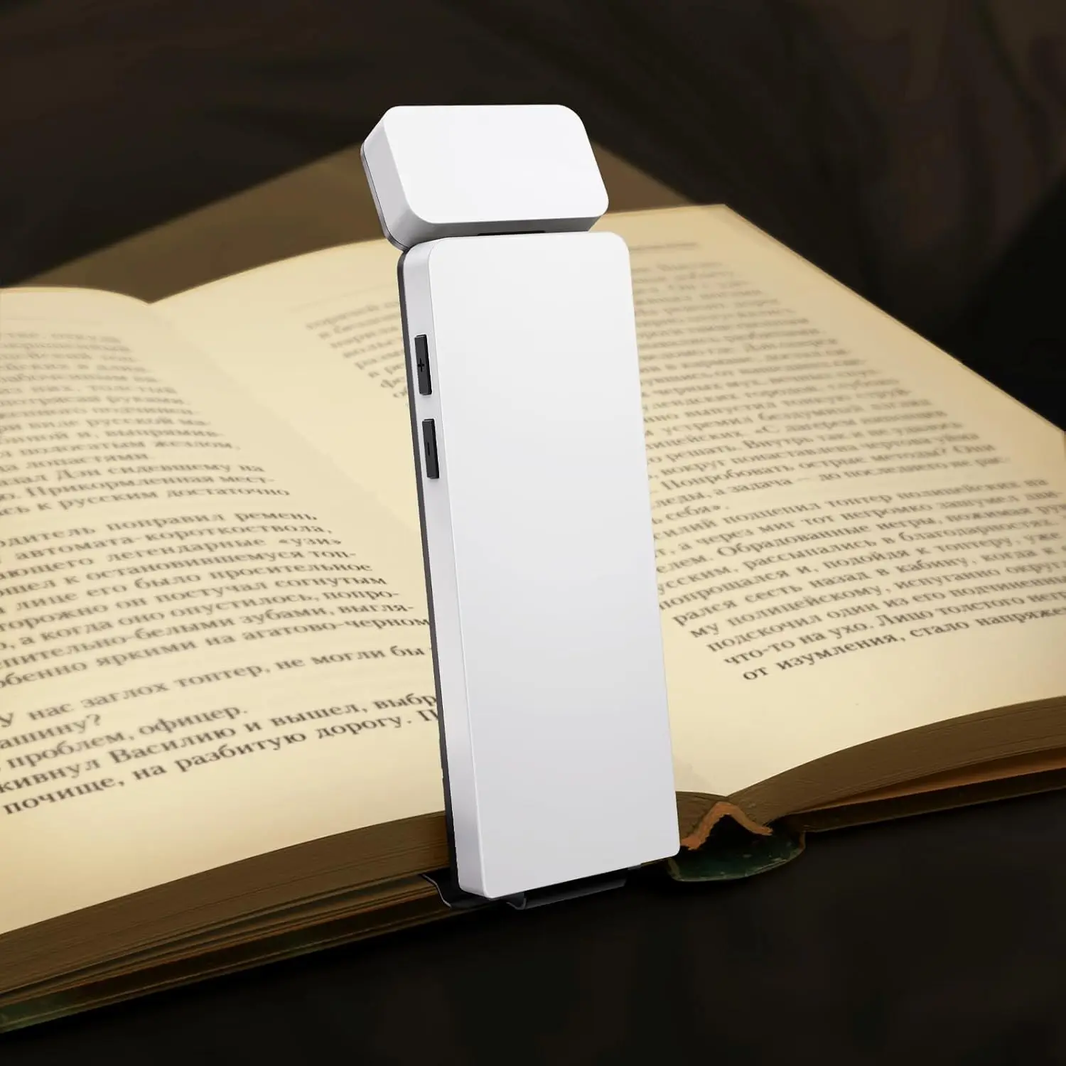 NONE LED wiederaufladbares Clip-On-Buchlicht, 3 Farben, 5 Helligkeiten, Bett-Lese-Nachtlicht, Augenschutz, Lesezeichen-Lampe, Mini-Buchlampe 5