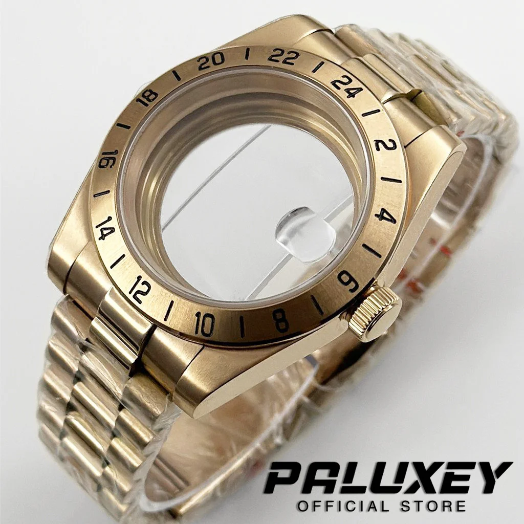 

Корпус для часов из розового золота NH35 39 мм серии Bay с браслетом Presidential и сапфировым стеклом для механизмов NH34, NH35, NH36, NH38, ETA2824