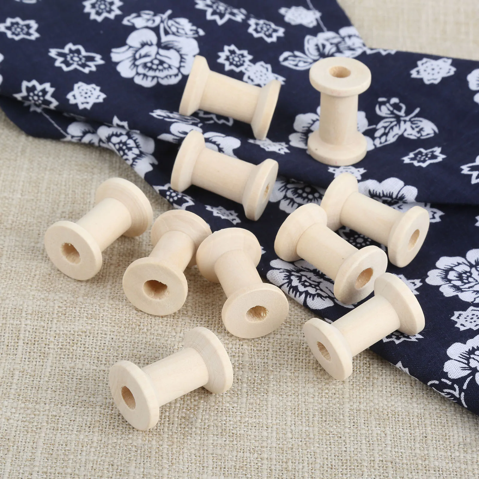 木製ミシンツール,空の糸スプール,シリンダー,裁縫,手動工芸品,ボビンリール,リボンオーガナイザー,10個