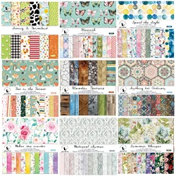 Design Sense-almohadillas de papel de fondo para álbum de recortes, 12 hojas, estampado de flores, mar, diario de chatarra Vintage, paquetes de papel, manualidades artísticas hechas a mano