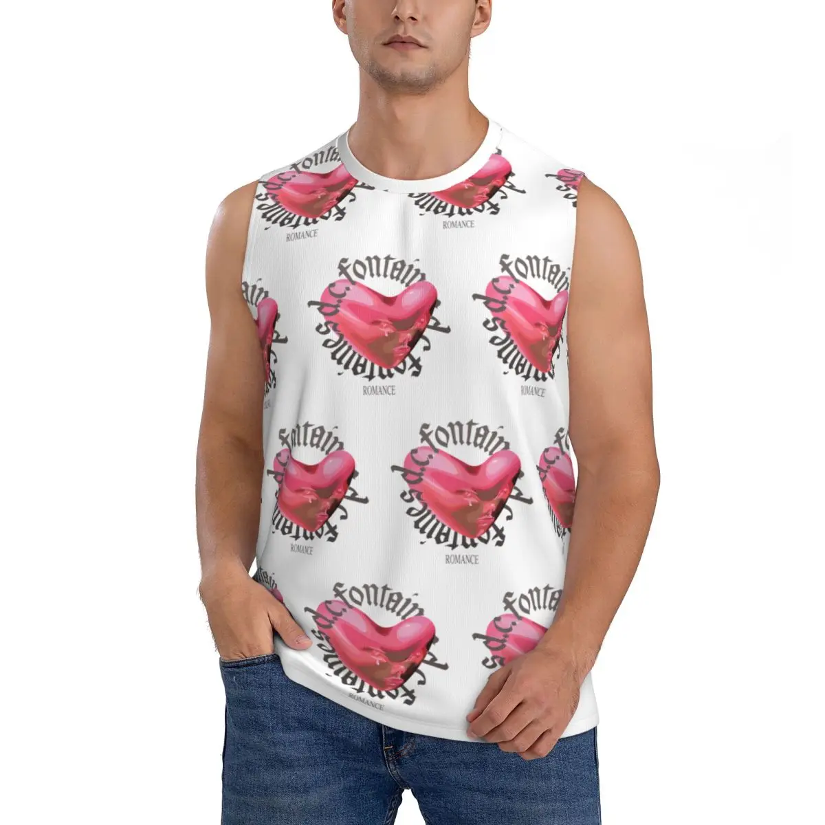 Fontaines DC Romance Men Sleeveless Tank Tops Quick Dry Breathable Gym Fitness Running Summer Casual Sport Vest