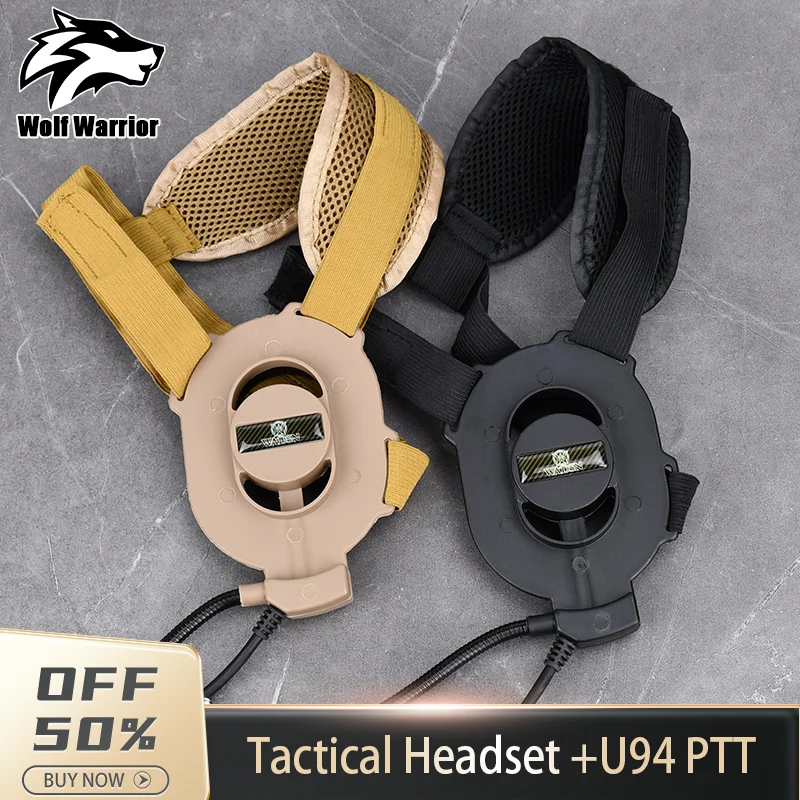 Tactical Military Bowman Elite II communication head-mounted earphones U94 7.0 PTT plug Kenwood Baofeng UV-5R wireless access