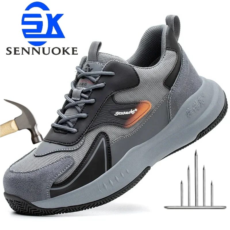 Men\'s Work and Safety Shoes Man for Work Shoes Steel Toe Lightweight Protection for the Feet Footwear Free Shipping Sneakers