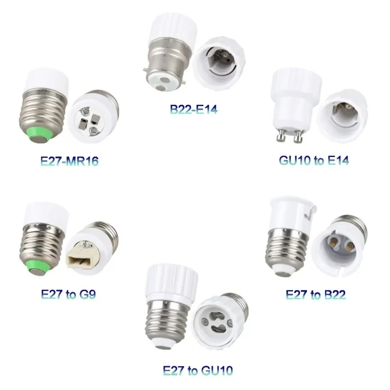 حامل مصباح بلاستيكي مقاوم للحريق ، محول لمبة ، مقبس تحويل ، محول ، E27 ، E14 ، B22 ، GU10 ، 1 formance