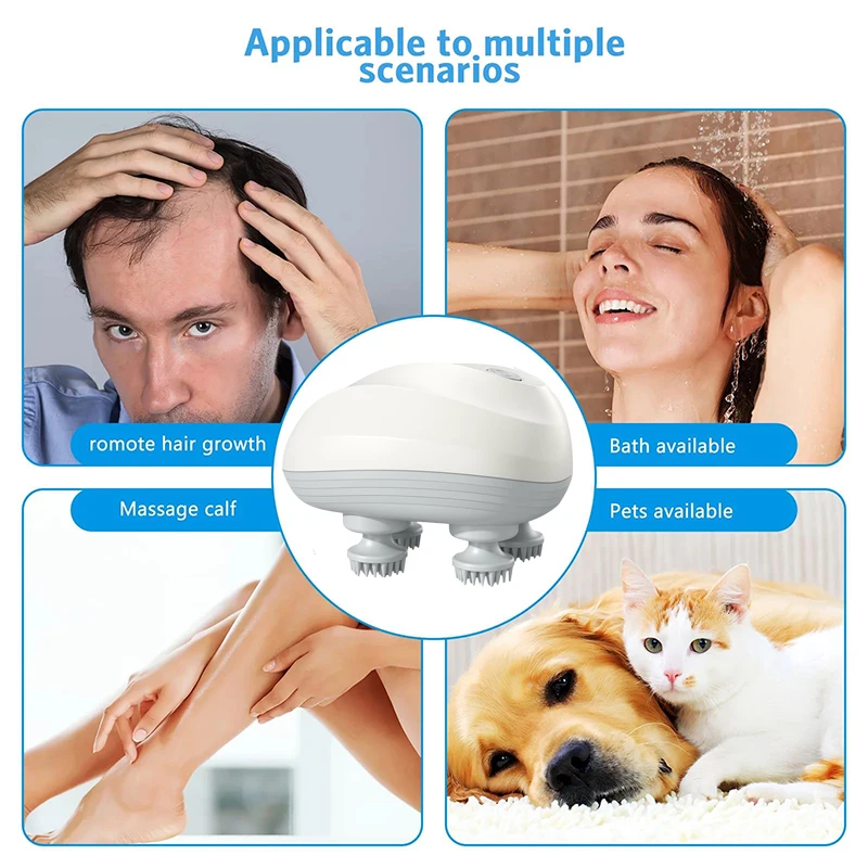 Deep Scalp Massager Head Cleaning Massager Also Suitable for Pets Electric Massage Tool Washable and Portable