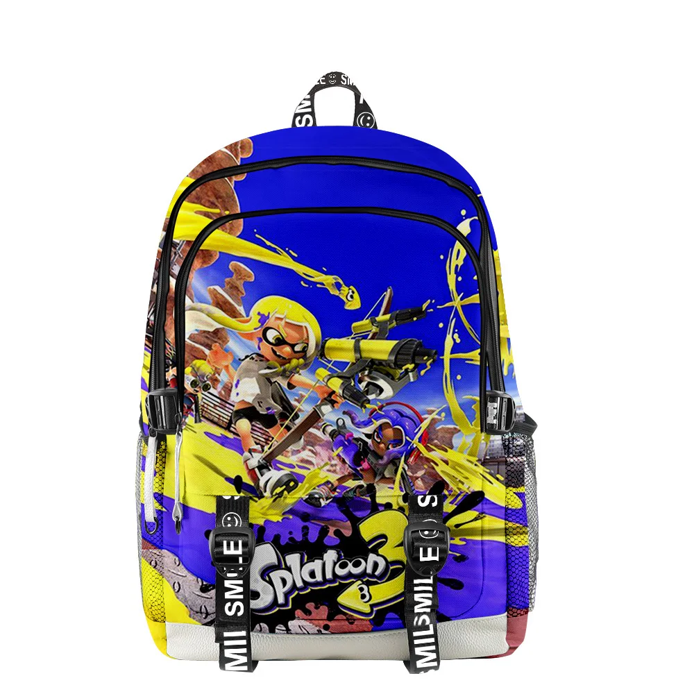 

Trendy Youthful School Bags Unisex Splatoon 3 Travel Bags 3D Print Oxford Waterproof Notebook multifunction Backpacks