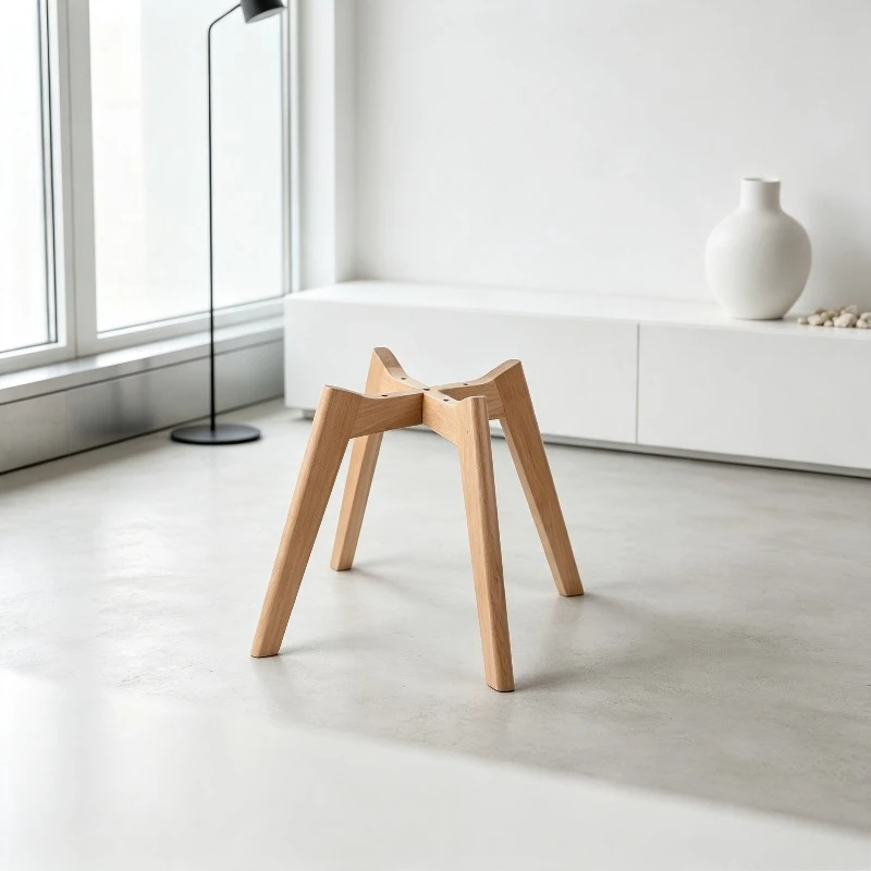 Beech Wood Table Legs Stands Bases Supports Adjustable Height Nordic Style Furniture Parts Durable Customized for Chair Plants