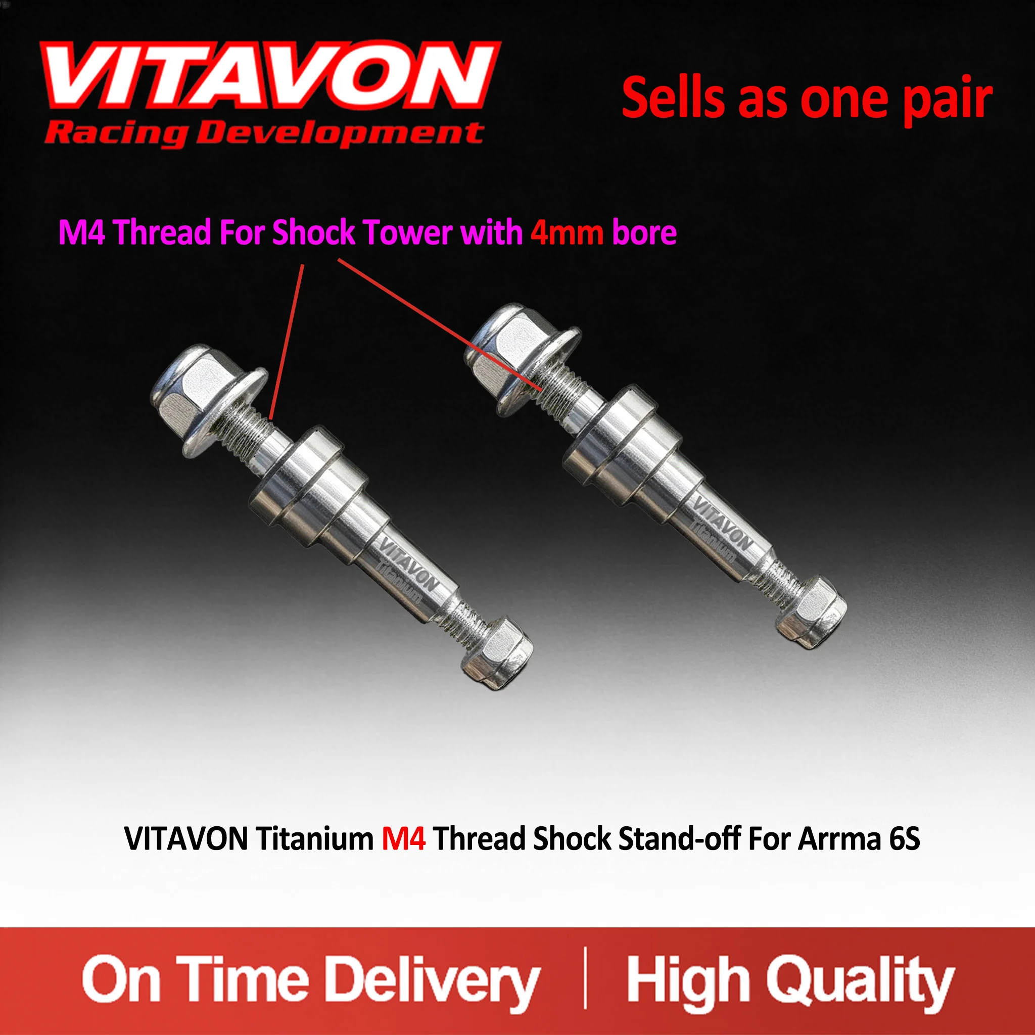 Image of VITAVON Titan M3 M4 Gewinde-Stoßdämpfer-Abstandshalter für Arrma 6S