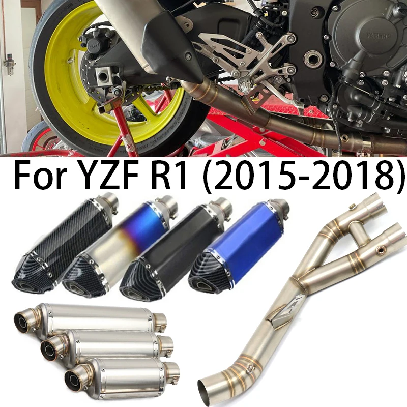 

For Yamaha YZF R1 MT-10 2015-2020 Upgrade Modified Motorcycle Exhaust Mid Link Pipe Muffler Delet Catalyst Silencer Escape Moto