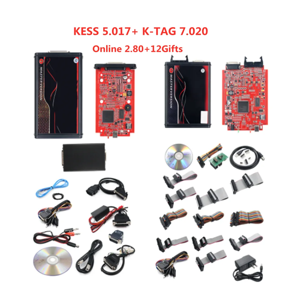 2024 New Updated Kess V5.017 2.80 Ksuit V2 KTAG 7.020 2.25 4 LED Master Unlimited Online KESS Car TrucK Chip Tool