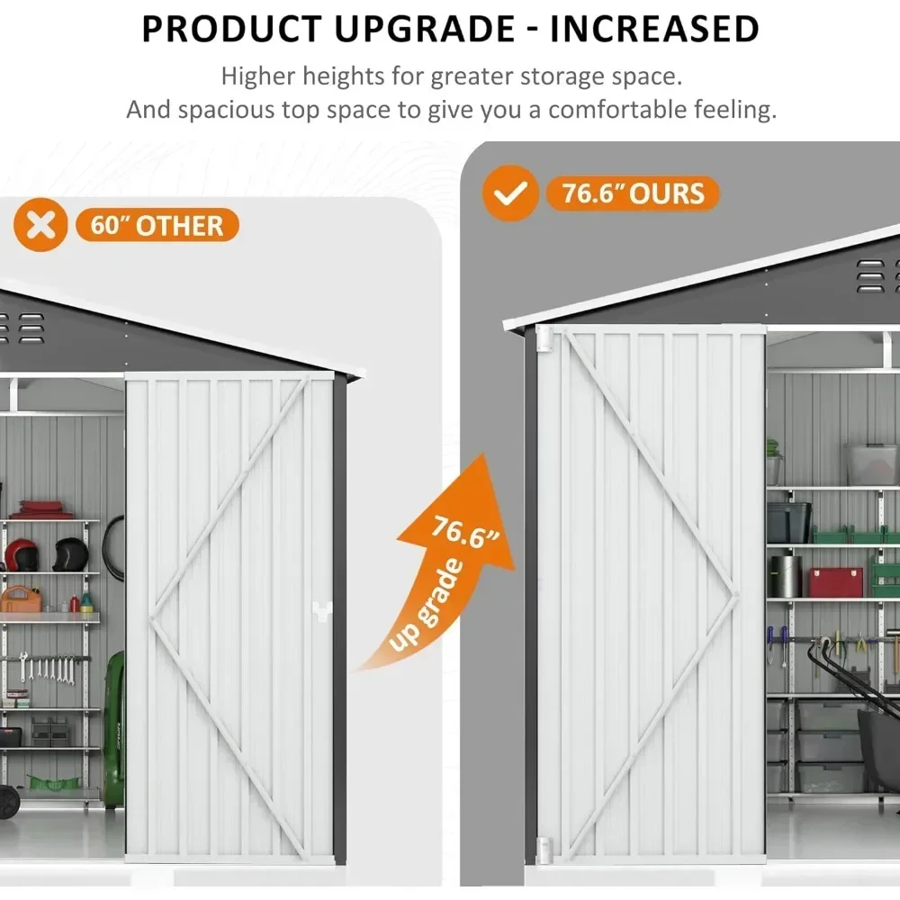 8x12 ฟุตกลางแจ้ง Storage Shed,โลหะ Garden Shed พร้อมสถานที่แล้วโครงสร้างกรอบ, เพิงเครื่องมือสําหรับ Backyard Garden Patio สนามหญ้า