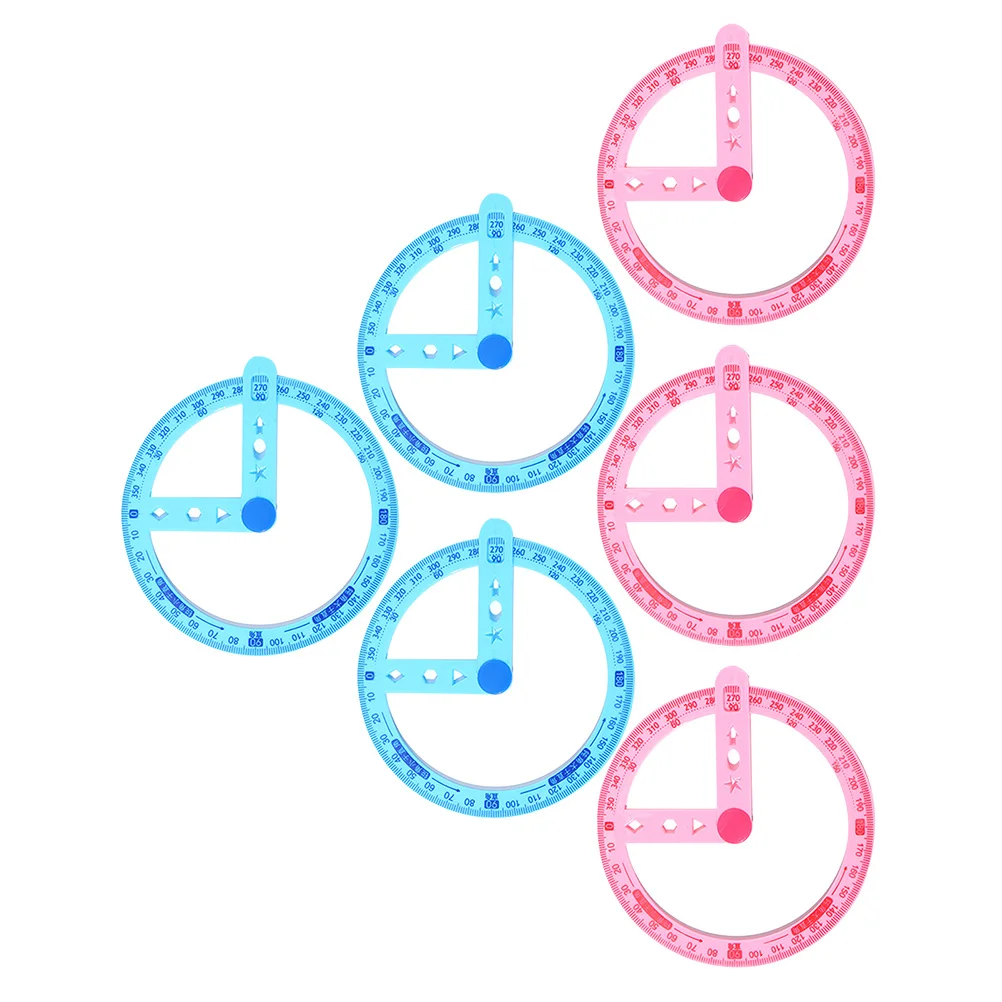 6 قطعة من البلاستيك الشفاف بدائرة 360 درجة أداة قياس احترافية للمكتب والمدرسة وصياغة الهندسة الهندسية
