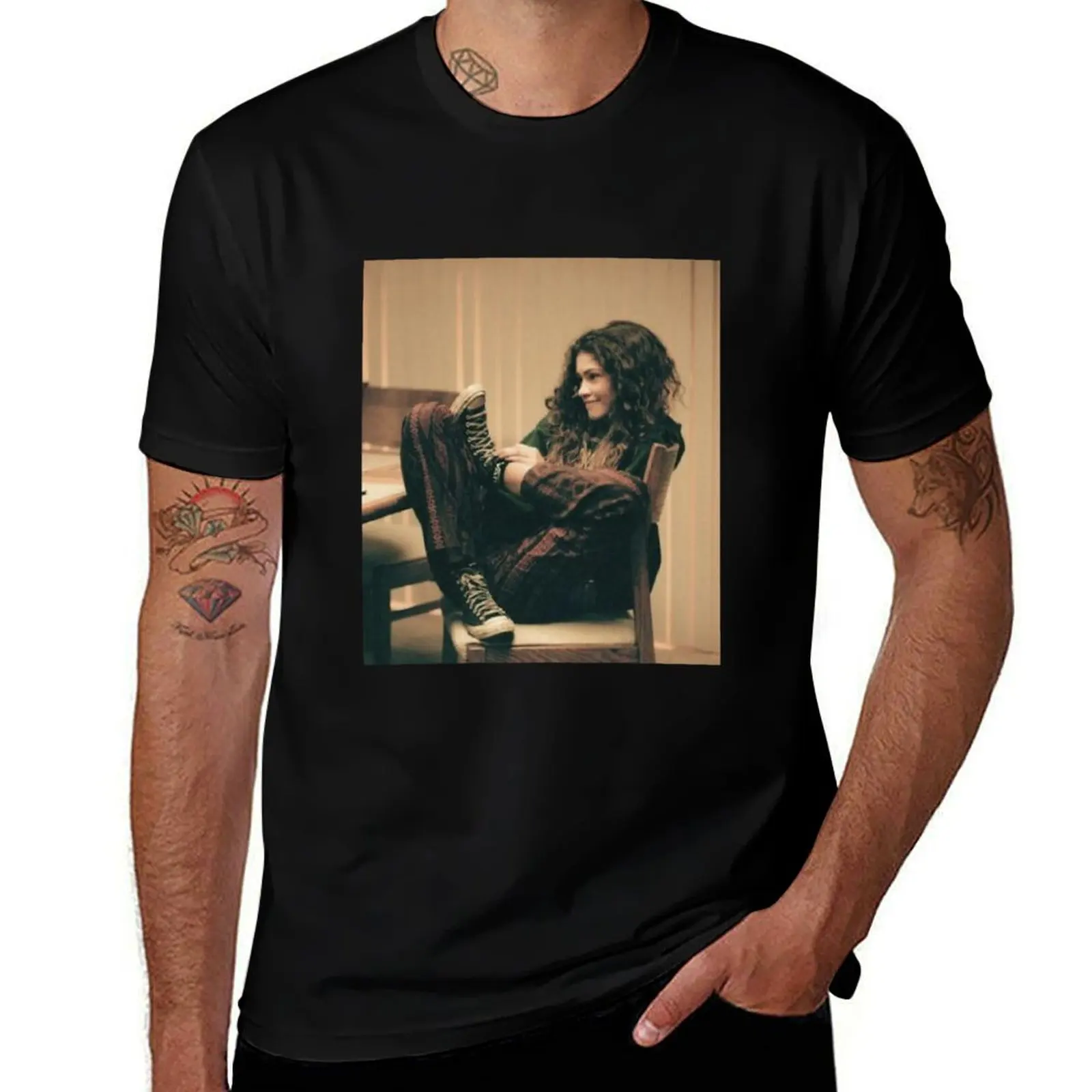 Zendaya - T-shirt Euphoria Style urbain Décontracté à manches courtes