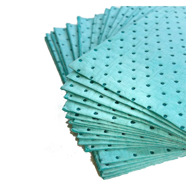 Nuovo tappetino monouso pesante verde polipropilene al 100% in fabbrica per cuscinetti assorbenti chimici e cuscinetti assorbenti per olio
