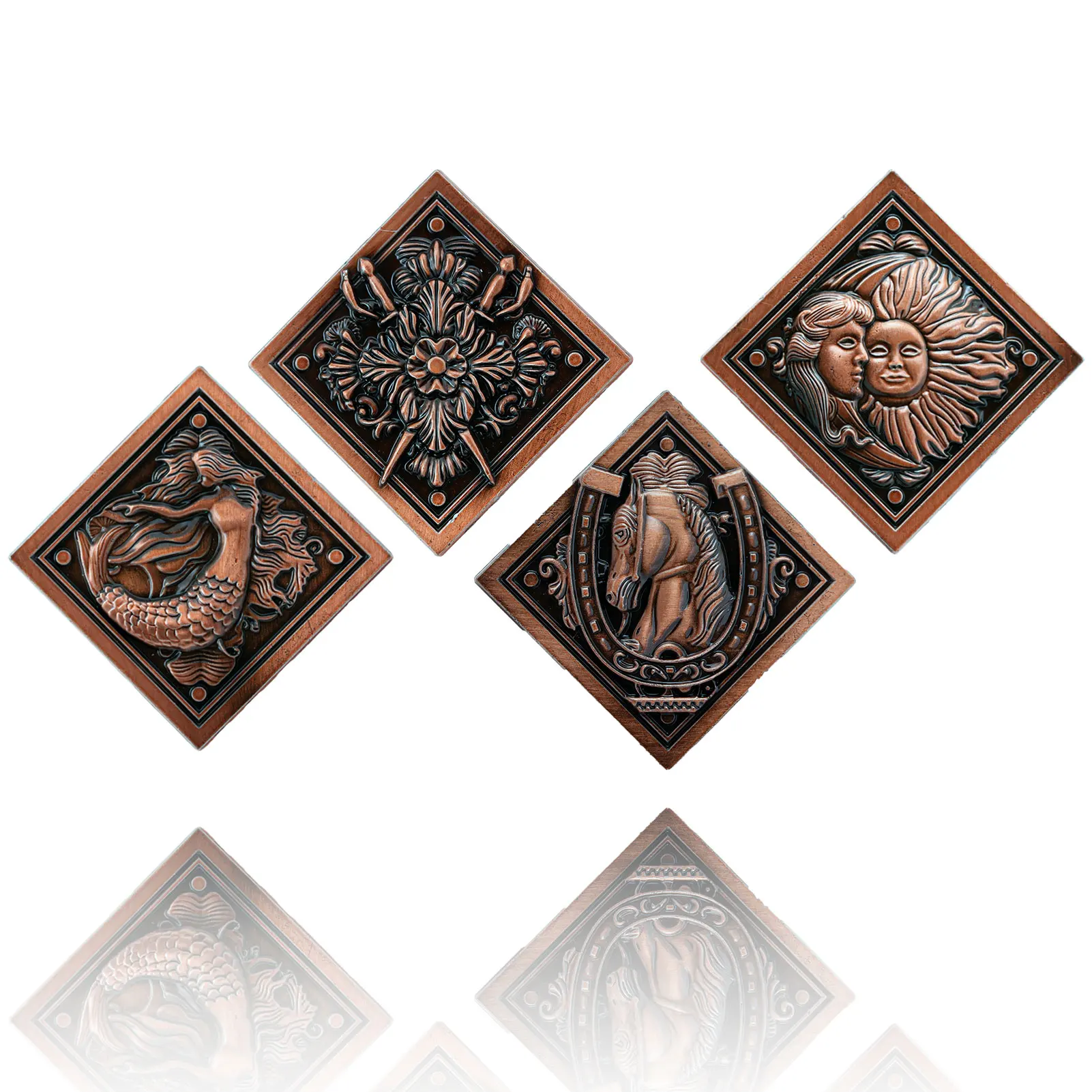 لعبة الشر المقيم المحيطي 8 عملة حورية البحر يونيكورن الشمس والقمر مجموعة النحاس الأحمر القديمة عملة تذكارية عتيقة