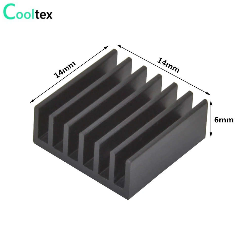 50pcs Aluminum Heatsink 14x14x6mm  for Electronic Chip IC Raspberry pi With Thermal Conductive Tape