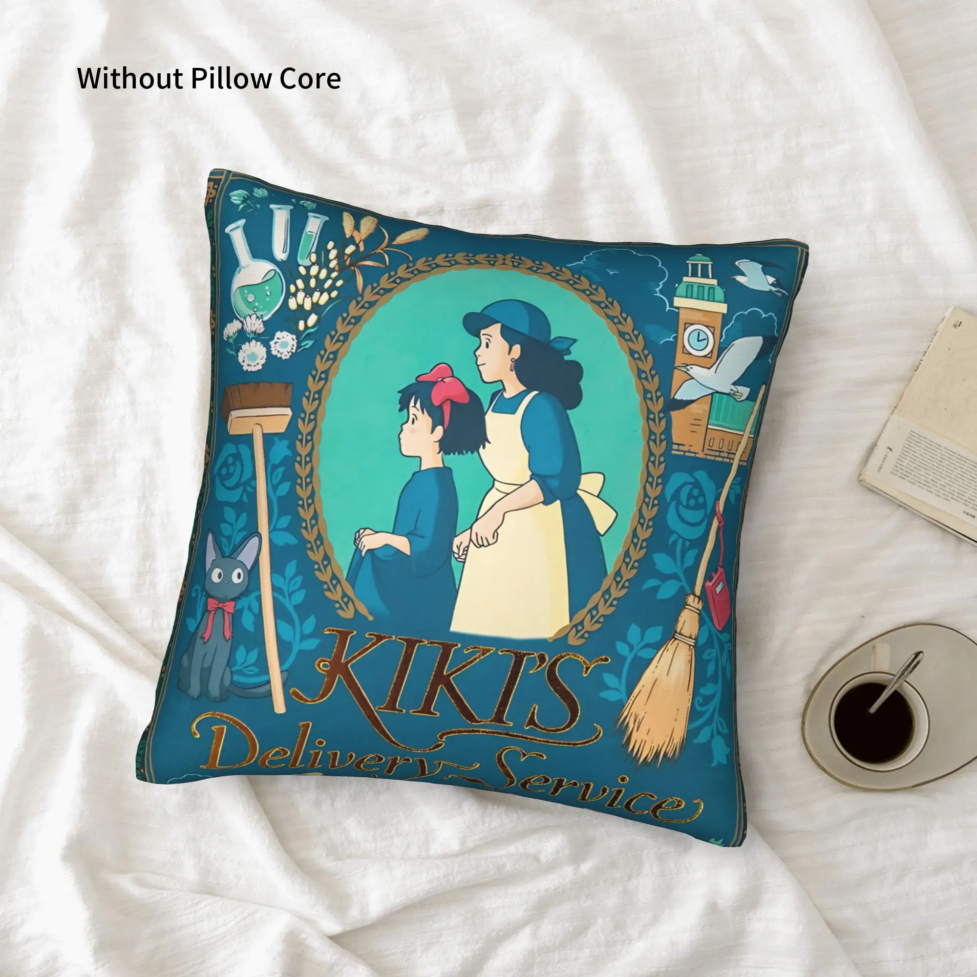 1PC Anime Kiki’s Delivery Service Pillow Case Double-Sided Printing  Sofa Cushion Bedroom Bedside Pillow