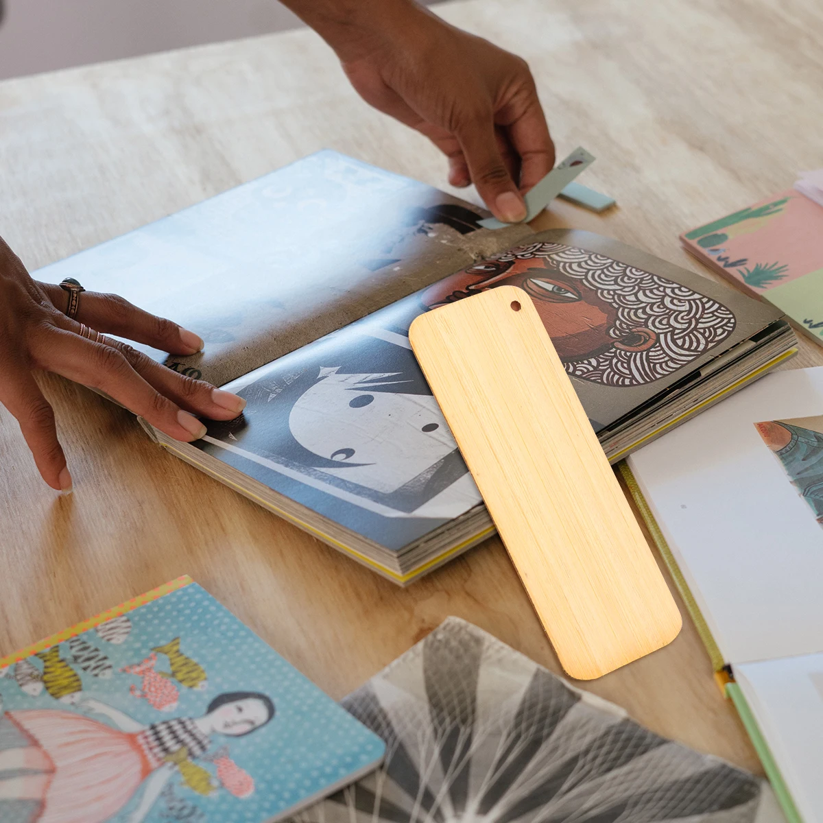 4 Pcs Commemorate Bamboo Bookmark Tag Dried Craft Blanks Floral Bookmarks