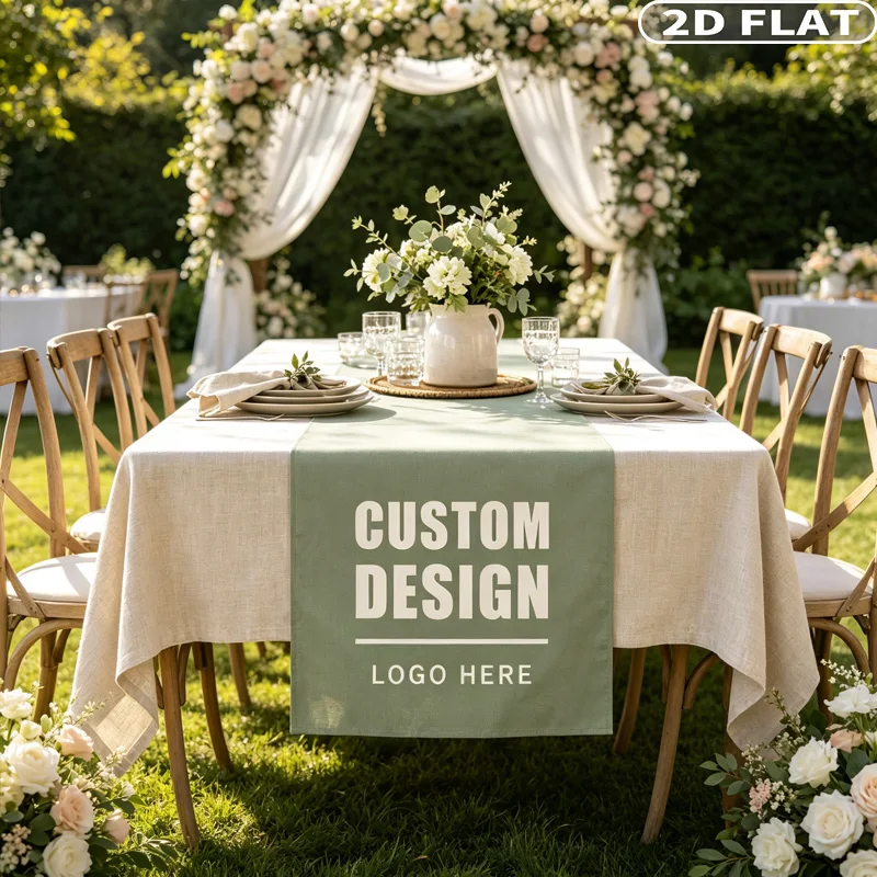 1pc Personalized Custom Table Runner, Make Your Own Logo Printed, Custom Brand Display for Retail Booth Decor, Holiday Parties
