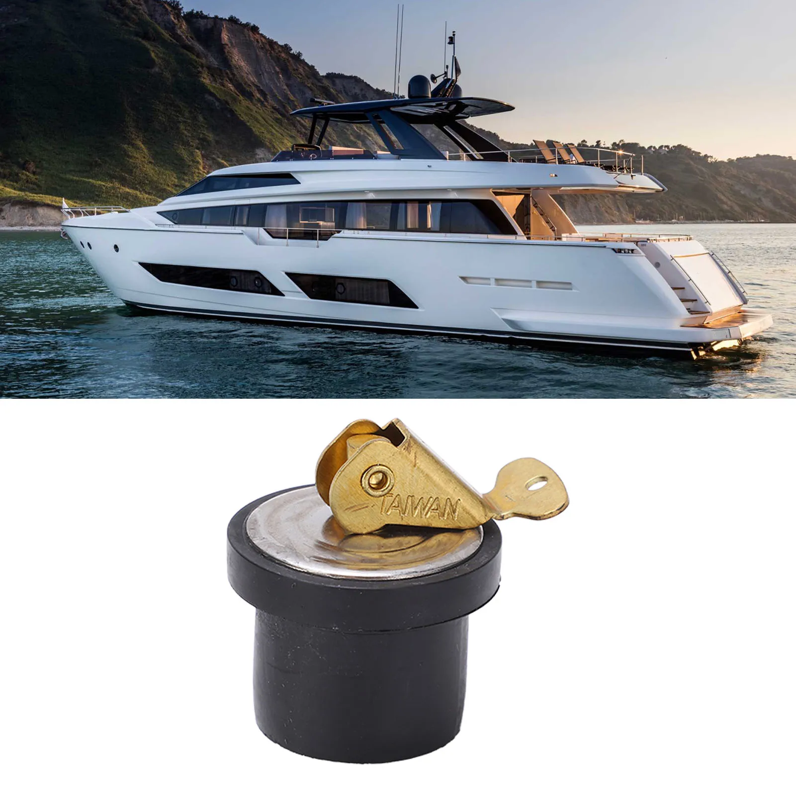 High-quality marine hardware: Compression drain plug made of 304 stainless steel and brass.Good water tightness