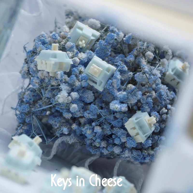 Imagem -02 - Keygeek-blue Cheese Switches Estrutura mx Eixo Linear Acessórios pc Personalizados Teclado Gaming Mecânica Presente 70 Pcs 90 Pcs 110 Pcs