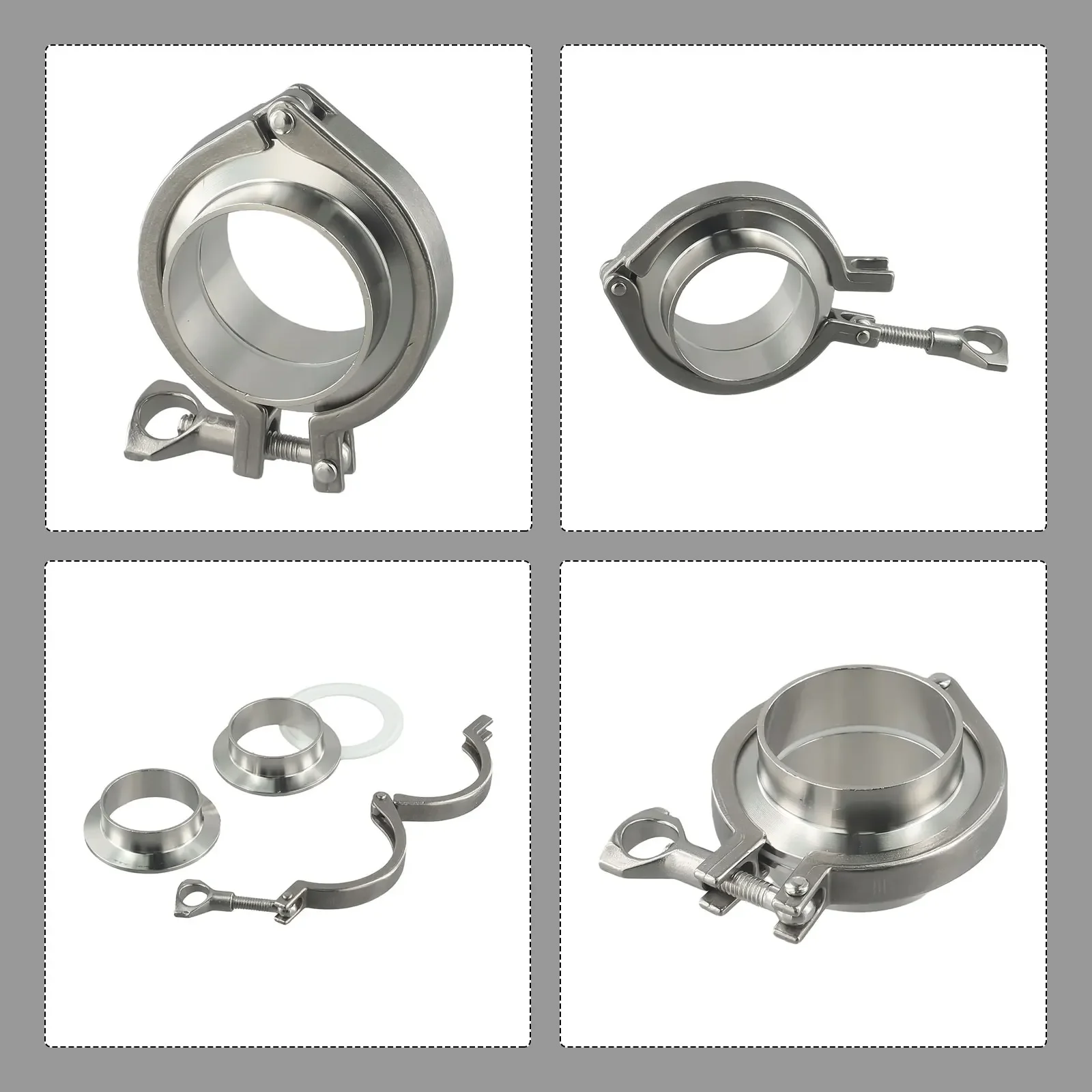 Adjustable Tri Clamp Stainless Steel Weld Ferrule with Nut and Gasket Compatible with Sanitary Homebrew Systems 3 Inch Clamp
