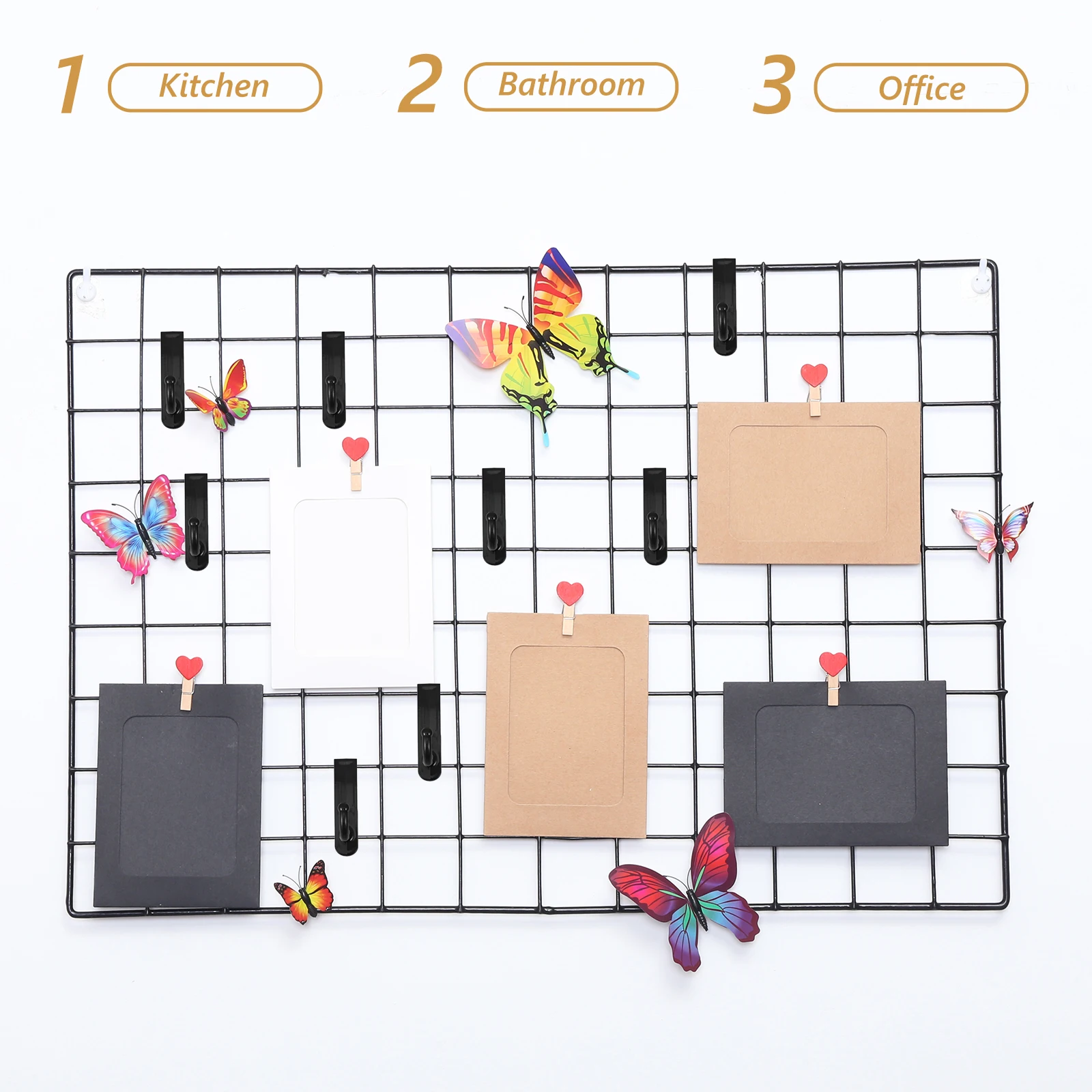 

24pcs Plastic Pegboard Heavy Duty Peg Hooks Wall Hooks For Kitchen Bathroom Office Storage Black Easy Installation Multi