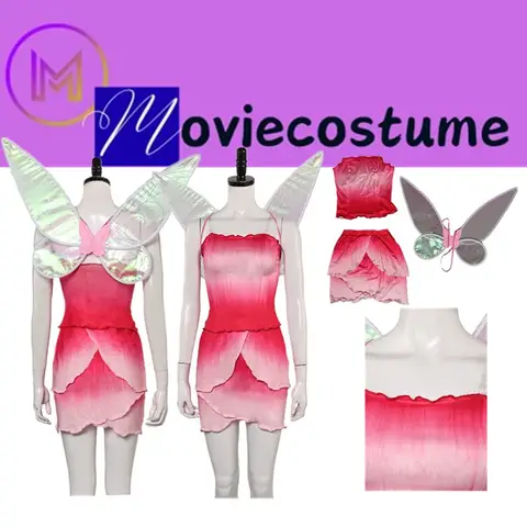 Disguise Tinker Cosplay Bell Rosetta Costume Cartoon Elf Fantasia Women Vest Skirt Wings Outfits Halloween Carnival Party Suit