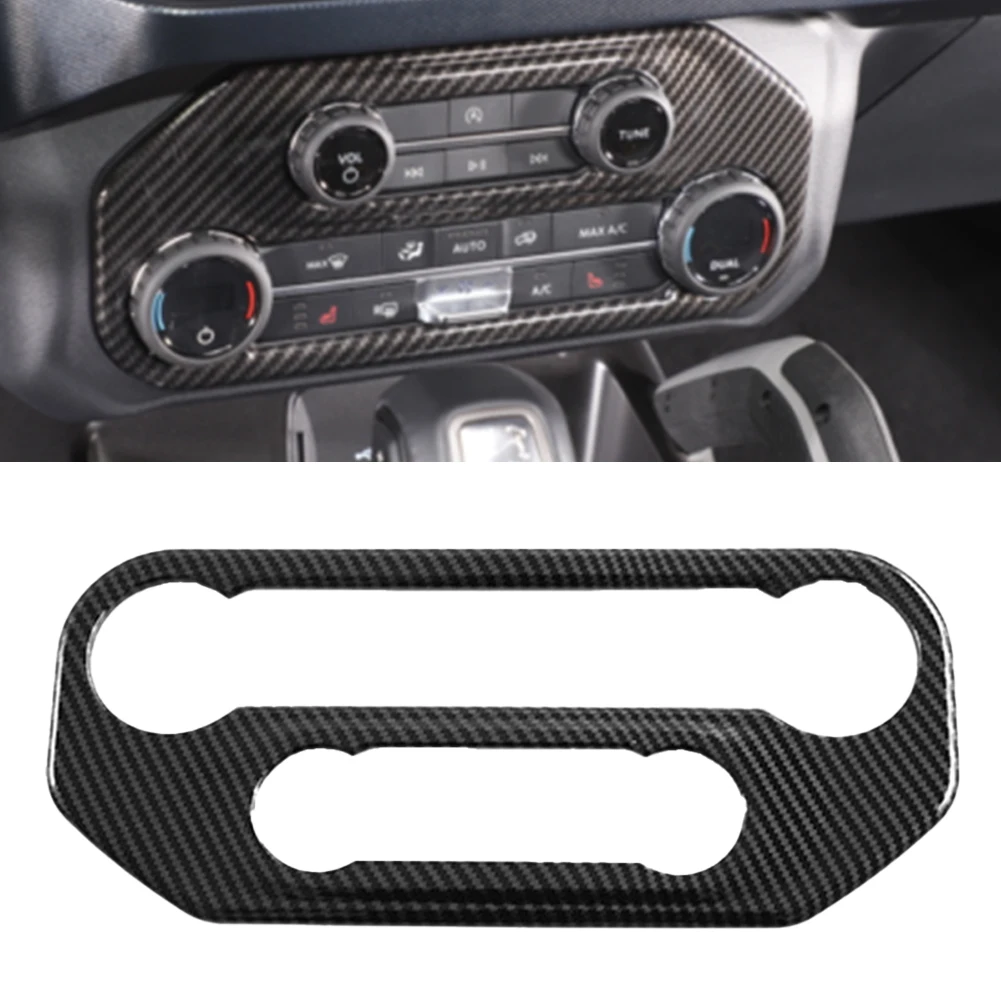 

Carbon Fiber Car Air Conditioning Switch Panel Trim Cover Decoration Stickers For Ford For Bronco 2021-2023 Interior Mouldings