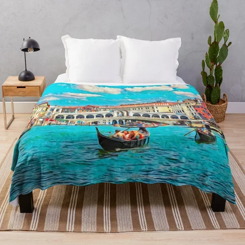 

Venice Grand Canal Throw Blanket Soft Comfort Blanket for Reading Watching TV