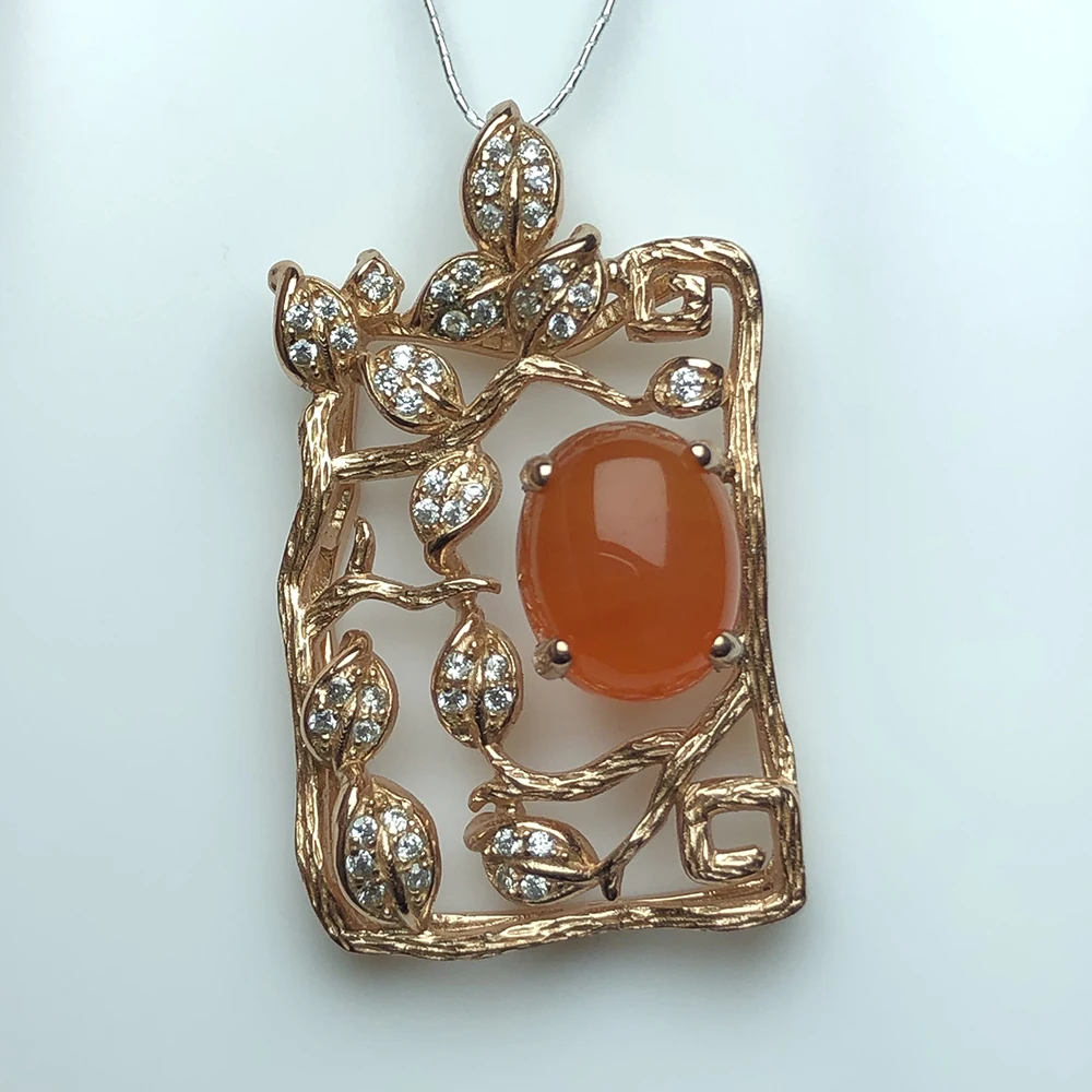 

Natual red agate and yellow prehnite 925 silver pendant ,oval cut 8mm*10mm gemstone jwewlry big square shape for party