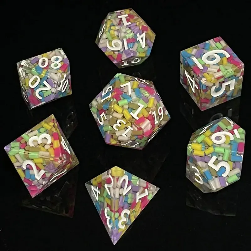 

7 DND resin dice, polyhedral resin dice, very suitable for Dungeons&Dragons, tabletop RPGs