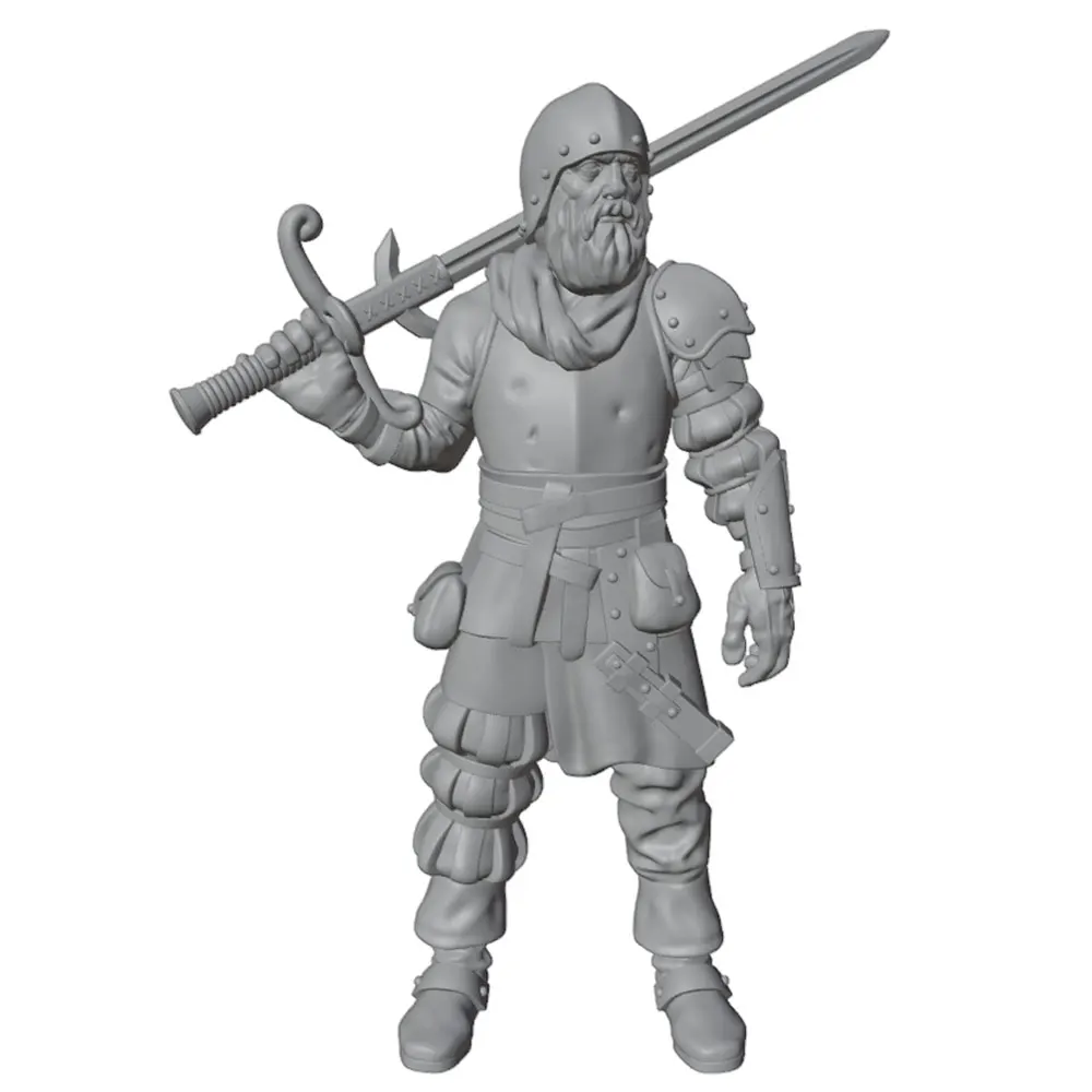 Figura guerrero medieval resina sin pintar para juegos rol coleccionismo - imagen 3