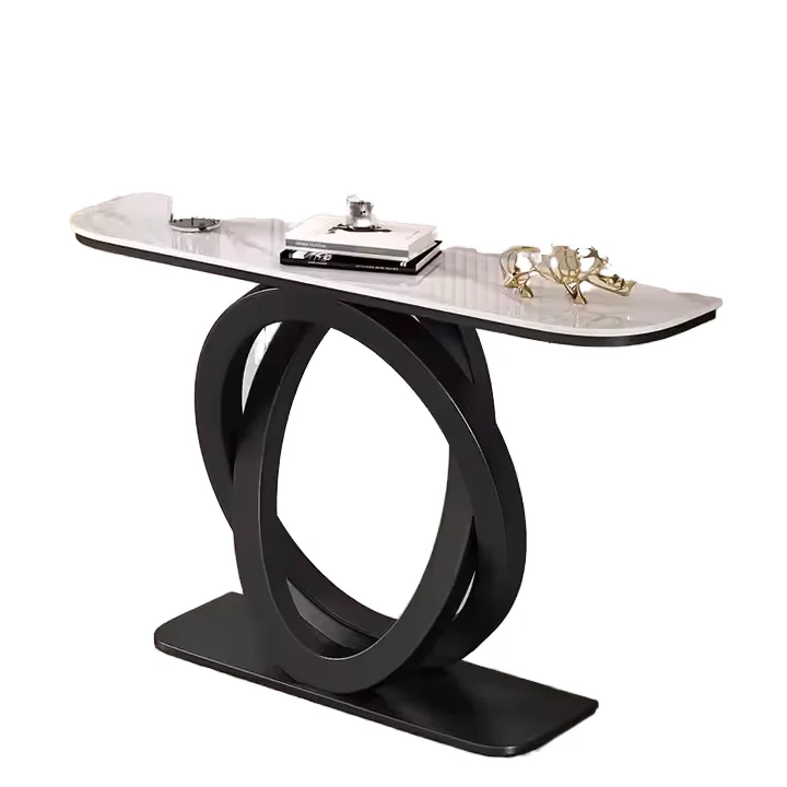 

for Luxury Modern Stainless Steel Console Table with Gold Finish Rectangular Marble Top for Living Room for Entrance Hallway