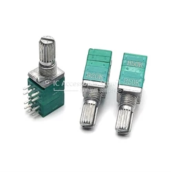 3PCS RK097G RK097 4 Link Potentiometer B10K B20K B50K B100K Audio Power Amplifier Sealed Potentiometer 12 Pin Flower Shaft 15MM