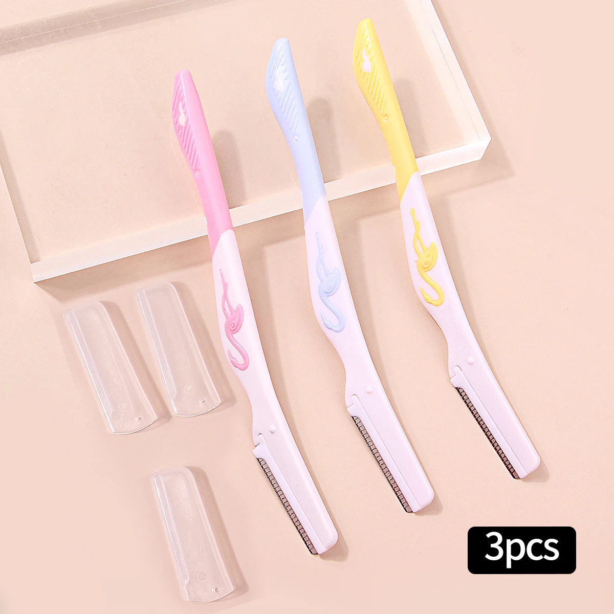 

3 шт., триммер для бровей из нержавеющей стали с защитной сеткой