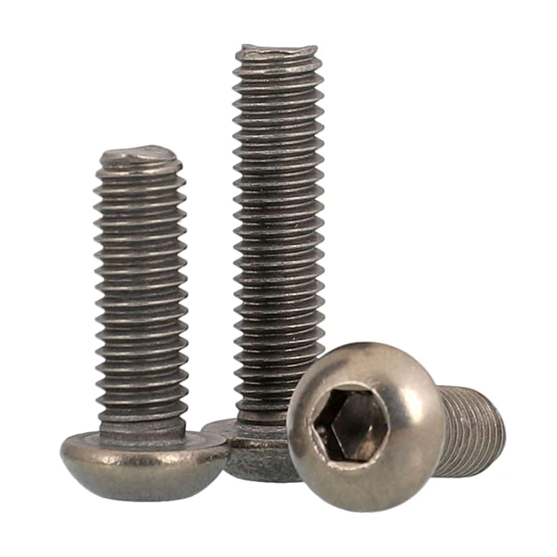 50pcs/lot M3*L Pure Titanium button head socket screw titanium alloy small screw GR2 ISO7380 M3*3/4/5/6-35/40/45/50 custom made