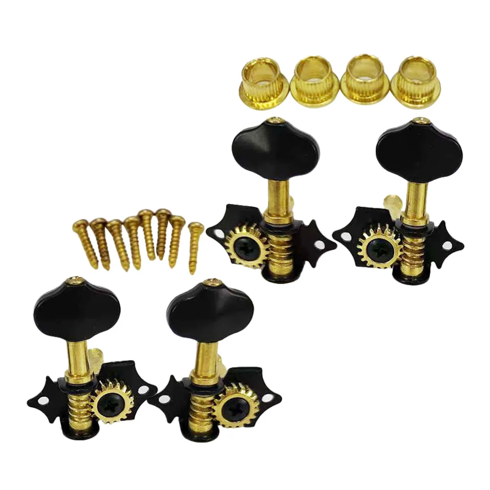 

1Set Durable Black Gold Ukulele Tuning Pegs 4string Bass Guitar Tuning Pegs Metal Headstock Tuner Uke Tuner Guitar Head Peg
