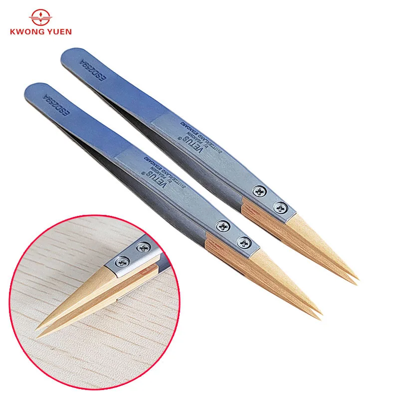 GYC Watch Repair Tool Boxwood Tweezers Precision Anti-Magnetic Tweezers No. 27 Pointed Insulation Does Not Hurt Parts