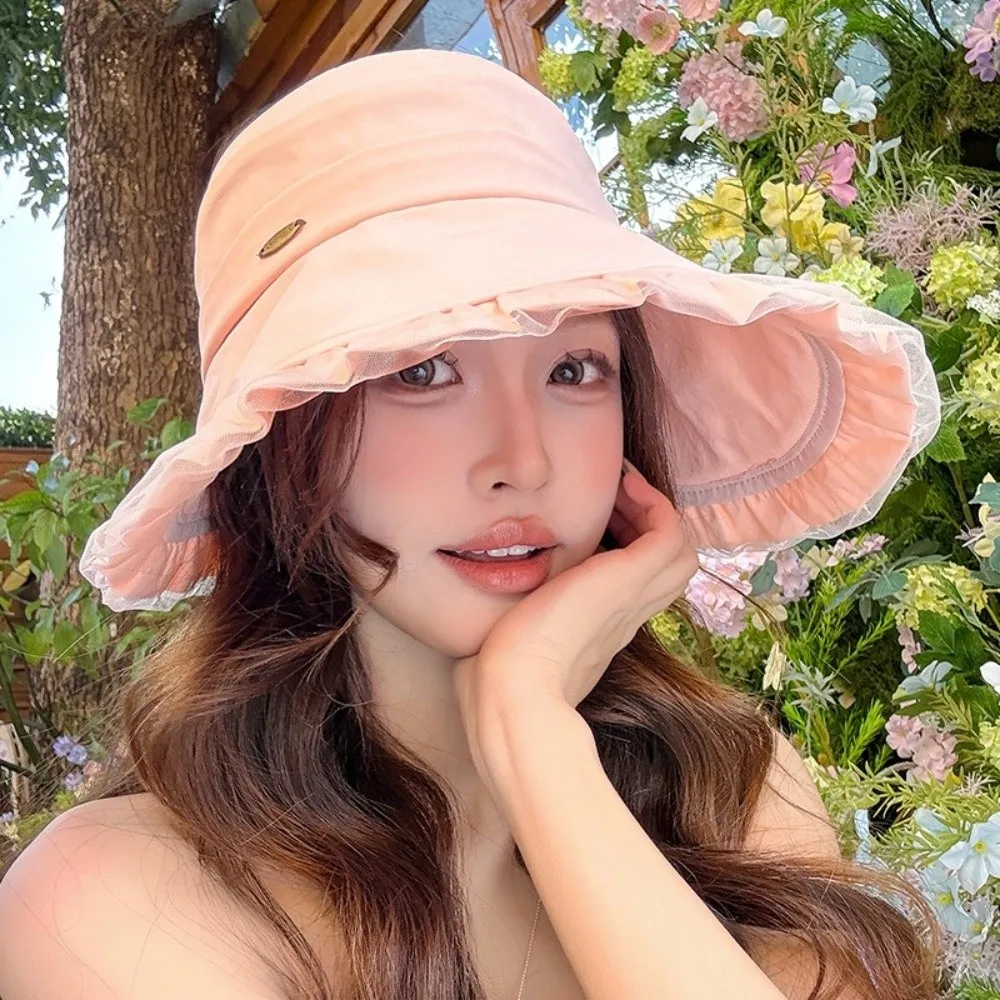 

Wide Brim Sun Protection Cap UV Protection Korean Style Women's Sun Visor Hats Breathable Lightweight Beach Hat Summer Season