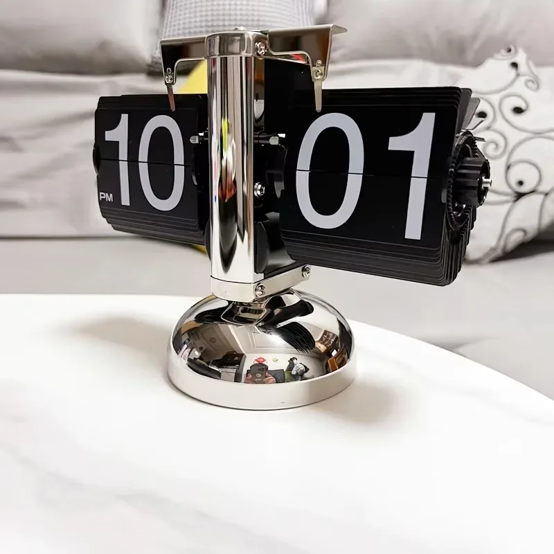 Modern Flipping Clock with Automatic Page Turning Retro Digital Design Battery Included Stylish Desk Clock for Home