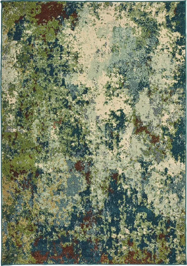 Sage Green And Beige Fluid Patterns Mimicking Stone Texture Elegant Contemporary Carpet For Luxury Home Accent