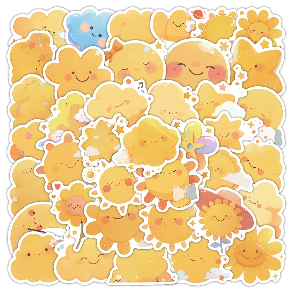 

60PCS Cute Cartoon Sun Funny Graffiti Stickers Waterproof Decal Laptop Phone Guitar Fridge Motorcycle Sticker Classic Toys Gift