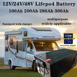 Lifepo4 12V 24V 48V 100Ah 200Ah  300Ah 400Ah LiFePo4 Battery Lithium Iron Phosphate Batteries For Solar Boat inverter Golf Cart