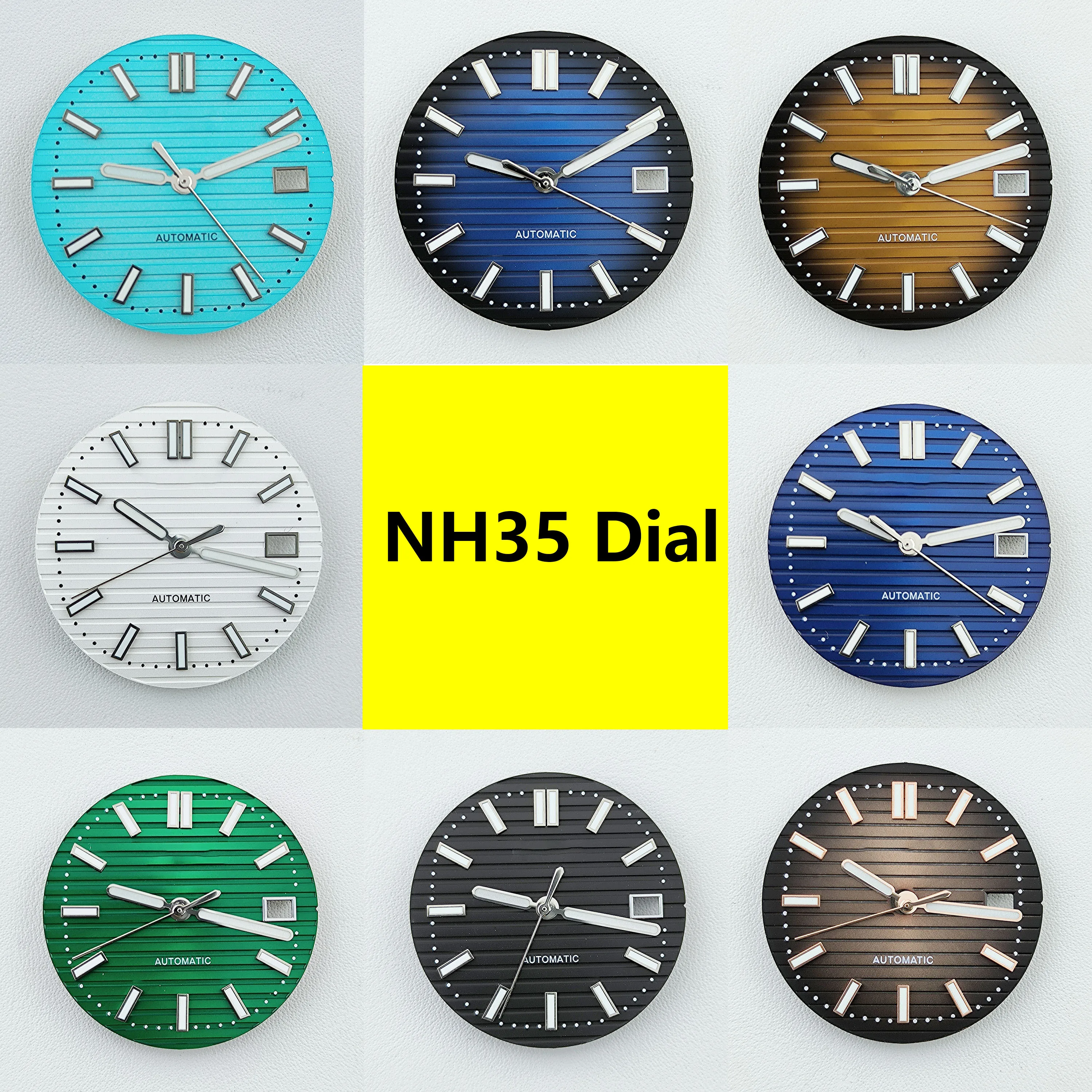 NH35 dial Nautilus dial Watch dial green luminous dial Suitable for NH35 movement watch accessories Watch repair tool