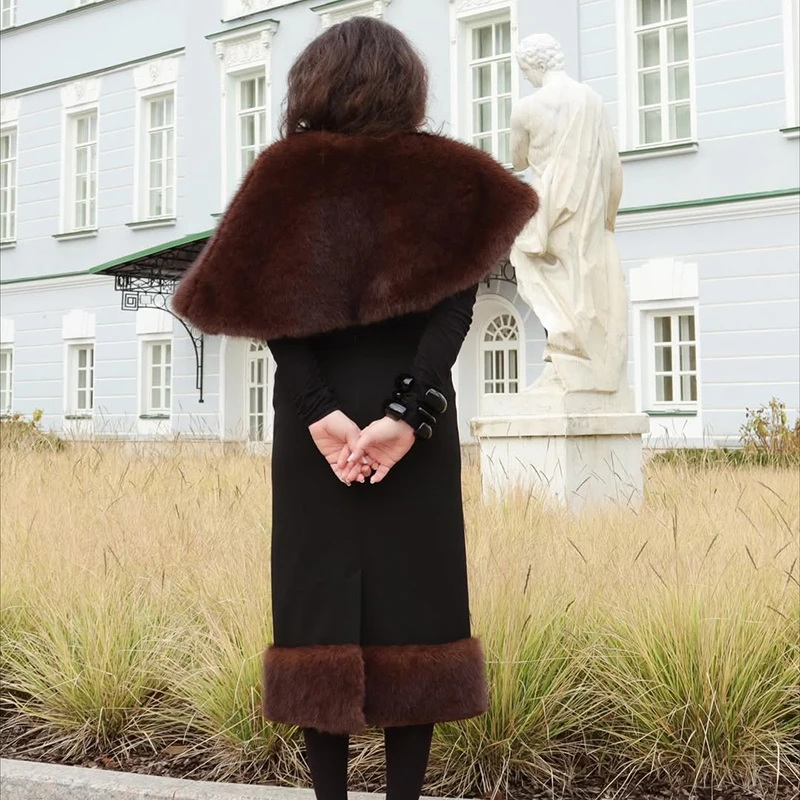 2 Piece Sets Fur Feather Skirts Outfits Women 2026 New Cover up Shawl Top And Long Skirt Sets Elegant Streetwear Skirts Suits